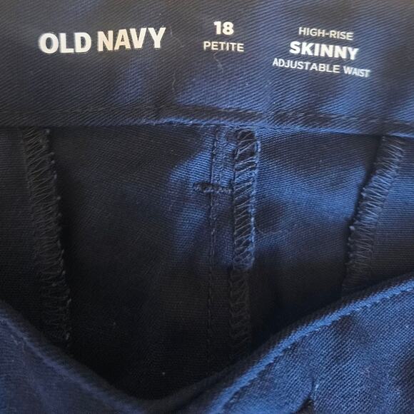 NWT Navy Blue High-Rise Skinny Jeans Old Navy Women’s 18 Petite Adjustable Waist - Picture 5 of 8